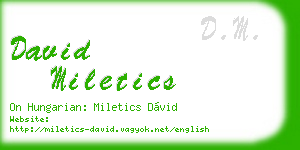 david miletics business card