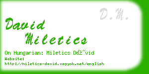david miletics business card